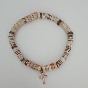 Beautiful Sequence And Stone Bracelet With Gold And Silver Rhinestone Color Cros